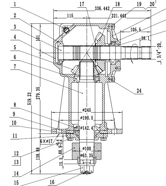 Universal Gearbox, Bush Whacker, Rhino, Comer and other Brands With 1:1.47 Ratio