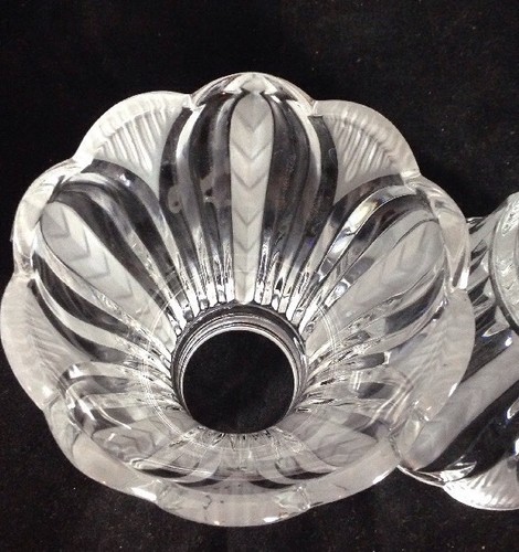 Ceiling Fan Shade Glass Frosted Ribbed Lamp Light Vanity Scalloped Edge Set of 2