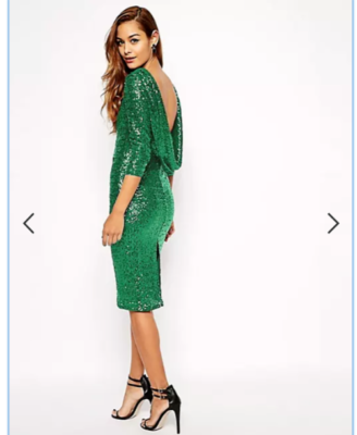 Green sequin dress clearance asos