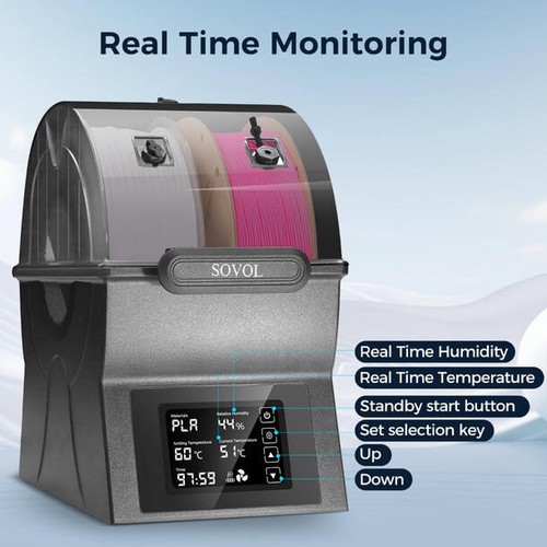 Sovol SH02 Filament Dryer Box Real Time Monitoring Faster Drying & Heating US