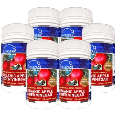 LifeSpan ORGANIC APPLE CIDER VINEGAR 180 capsule x 6