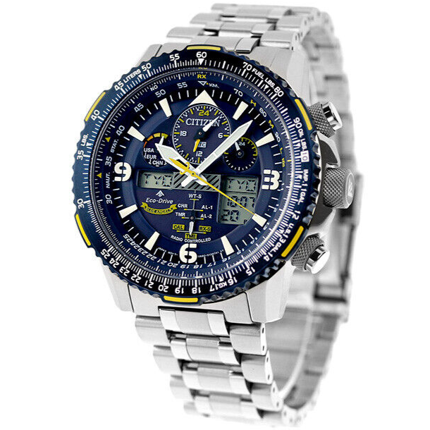 Pre-owned Citizen Promaster Sky Jy8078-52l Blue Angels Eco-drive Radio Solar Watch 45.4mm In Silver