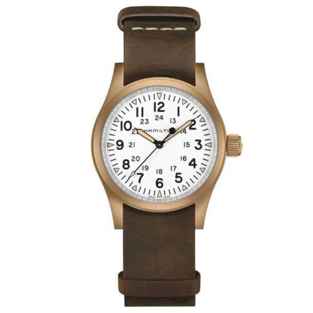 Pre-owned Hamilton Khaki Field Bronze Case Mechanical 80 Hour 38mm H69459510
