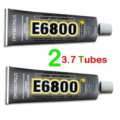 (2) E6800 Industrial Adhesive Clear 3.7 UV-Resistant ~ Strong Craft Bond Cement