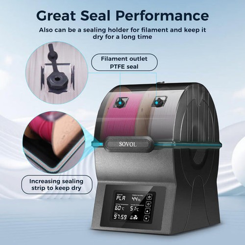 Sovol SH02 Filament Dryer Box Real Time Monitoring Faster Drying & Heating US
