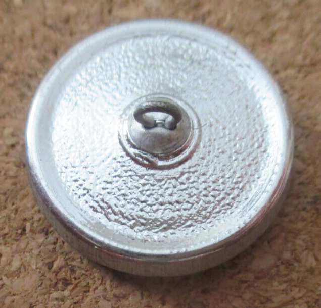 1-Czech Glass Gold Parrot-Iridescent Background-Silver Backed Button #35 20.95mm