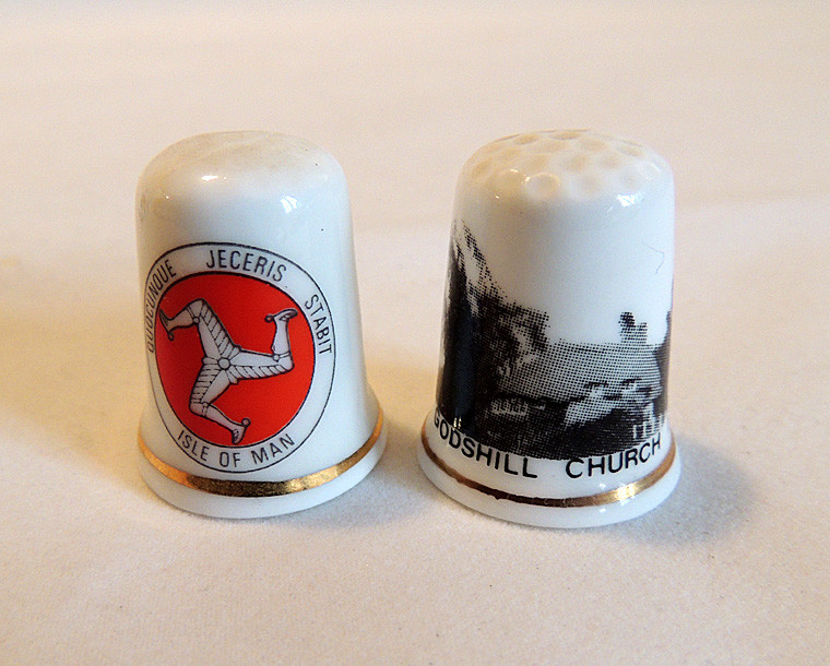 6 Vintage Fine Bone China Thimbles Lot.  All British Made.. From Auntie's Estate