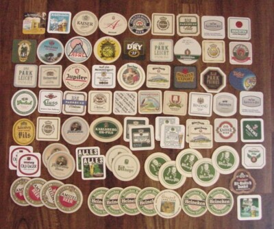76 BEER COASTERS MOSTLY GERMAN BIERDECKEL HUGE VARIETY - FREE SHIP