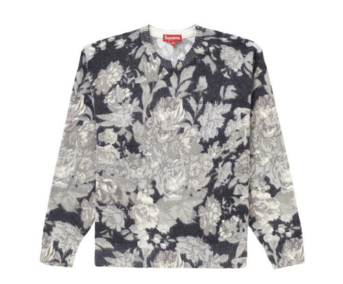 Supreme SS19 Printed Floral Angora Sweater Black Size Small
