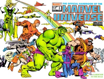 OFFICIAL HANDBOOK OF THE MARVEL UNIVERSE D.E. #5 F, Direct 1986 Stock Image