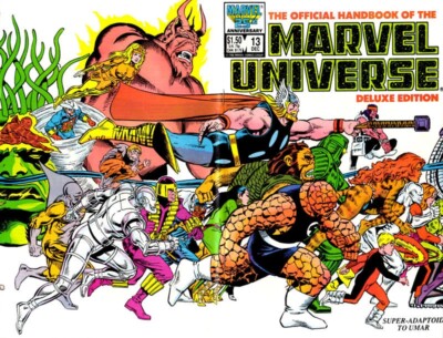 OFFICIAL HANDBOOK OF THE MARVEL UNIVERSE D.E. #13 F, Direct 1986 Stock Image