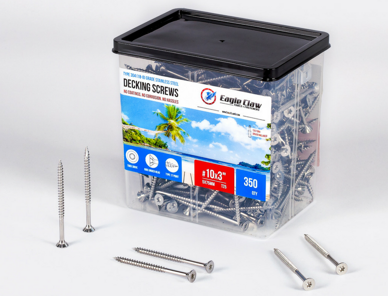 Eagle Claw Stainless Steel Wood Screws Star Drive Flat Head Various Sizes