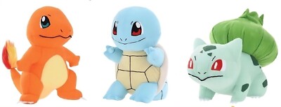 Pokemon Charmander Squirtle Bulbasaur 7''-8'' Plush Starters Official Nintendo NWT