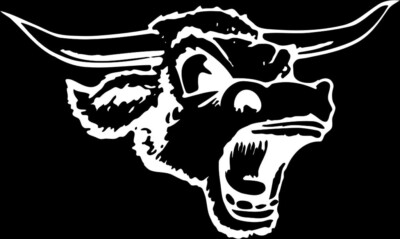 Crazy Ox Mascot 1 Color Window Wall Vinyl Decal Sticker Printed Graphic
