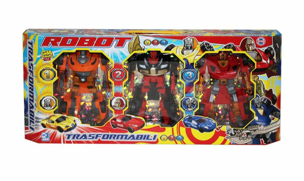 Robot Trasformabili 3 Pezzi Giocattolo Gioco Bambini sar