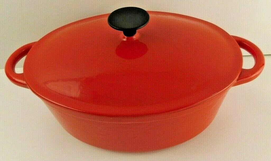 4 5 qt Oval  Enameled Cast Iron Baking Cooking  Pot  with 