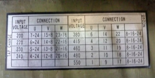 FANUC  #(A80L-0001-0454-01) 3.5kVA TRANSFORMER