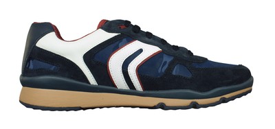 GEOX GEOX U SANDFORD A HERREN WIDLEDER NYLON FASHION SNEAKER TURNSCHUHE NAVY BLAU