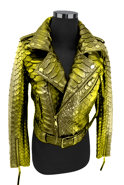 Pre-owned Handmade Women's Real Dragon King Python Snake Skins Genuine Snake ? ? Hides Jacket In Different Colors