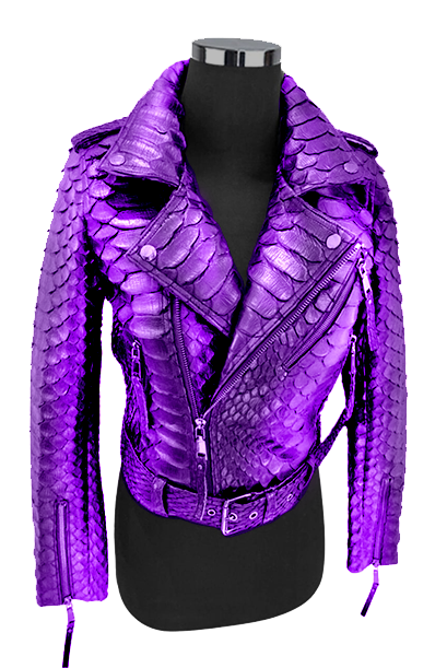 Pre-owned Handmade Women's Real Dragon King Python Snake Skins Genuine Snake ? ? Hides Jacket In Different Colors