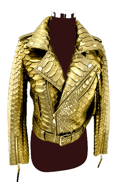 Pre-owned Handmade Women's Real Dragon King Python Snake Skins Genuine Snake ? ? Hides Jacket In Different Colors