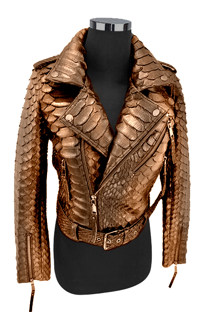 Pre-owned Handmade Women's Real Dragon King Python Snake Skins Genuine Snake ? ? Hides Jacket In Different Colors