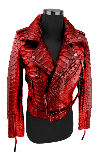 Pre-owned Handmade Women's Real Dragon King Python Snake Skins Genuine Snake ? ? Hides Jacket In Different Colors