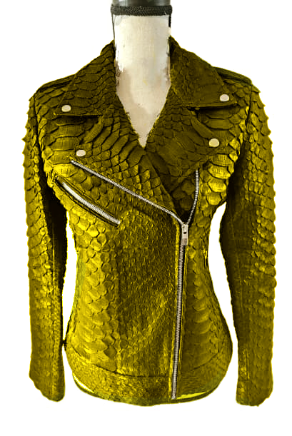 Pre-owned Handmade Women's Real Dragon King Python Snake Skins Genuine Snake ? ? Hides Jacket In Different Colors