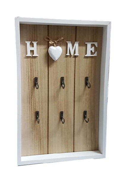 Cassetta Portachiavi Key Box Legno Home Con Cuore Shabby Chic Arredamento dfh
