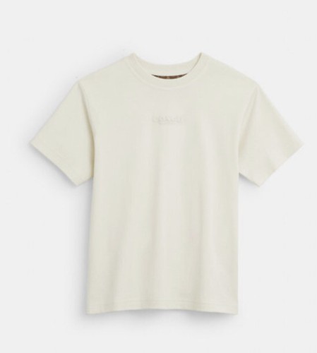 ★Coach★ Ribbed Long Sleeve Shirt with Coach CU436 WHT COACH® Ribbed Long Sleeve Shirt With Coach Embroidery