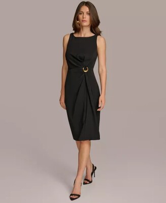 Donna Karan Women's Side-Ruched Sleeveless Dress Sz6 $169