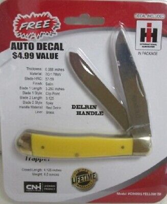 Case IH Yellow Trapper 2 Blade Pocket Knife