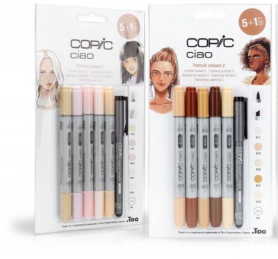 Copic Ciao 5+1 Sets x 2 : Portrait Colours 1 & 2