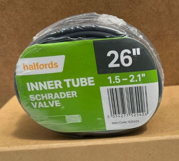 Halfords Inner tube 26 1.5 2.1 with Schrader Valve eBay