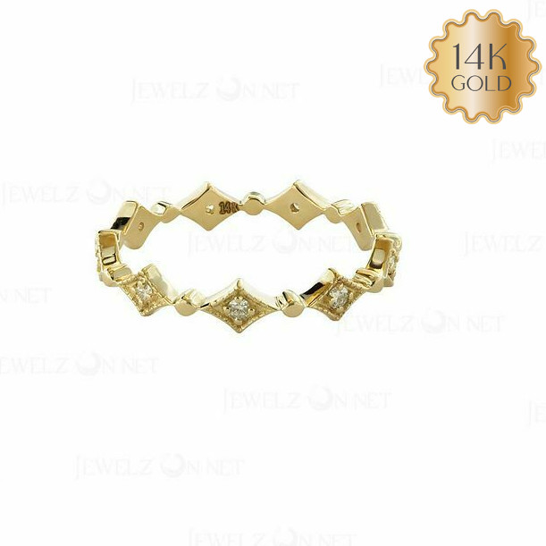 14k Gold Genuine Diamond Vintage Art Deco Style Fine Ring-For Gifting 