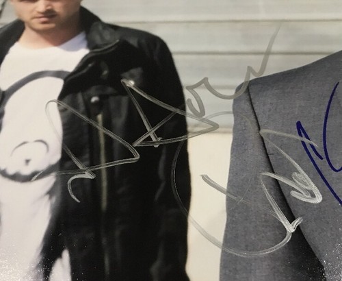 Aaron Paul & Giancarlo Esposito signed 11x14 photo Breaking Bad PSA COA PASS JSA