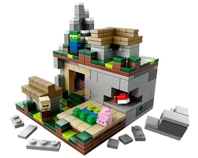 new lego minecraft micro world - the village 466 pcs set 21105