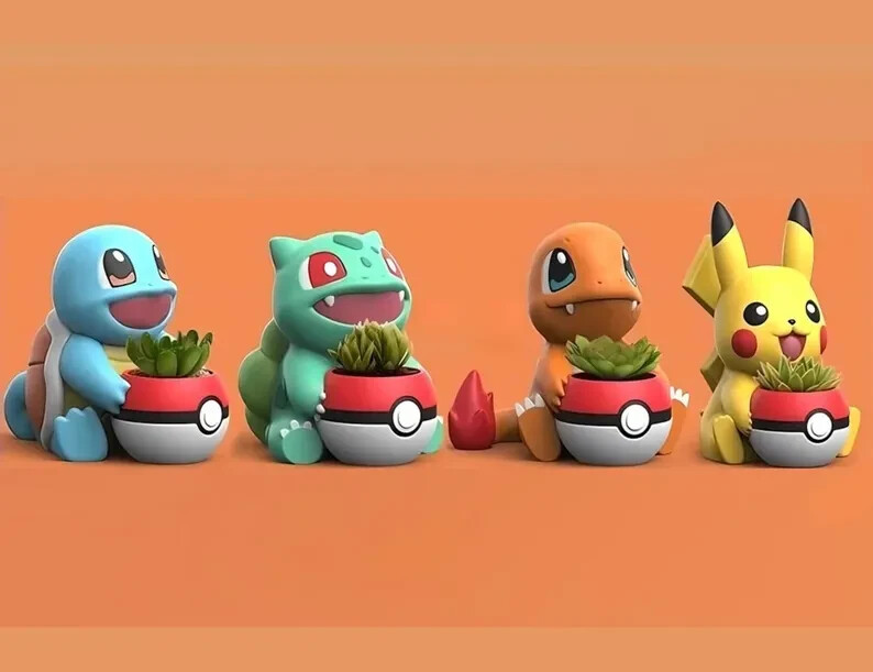 Pokemon Planters Flower Pot DIY Paint Project 3D PRINTED