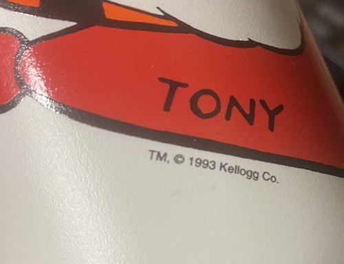 Vintage 1993 Kellogg's Frosted Flakes Tony The Tiger Plastic Water Bottle