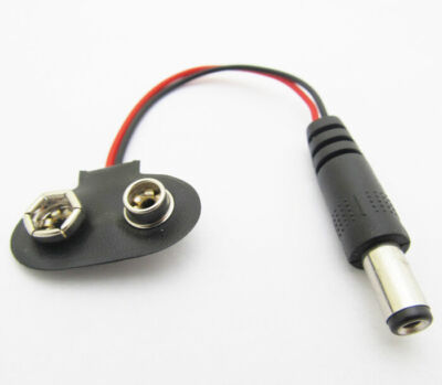 1 pcs 9V Battery Snap T-Type cable with 2.1 DC Power Plug