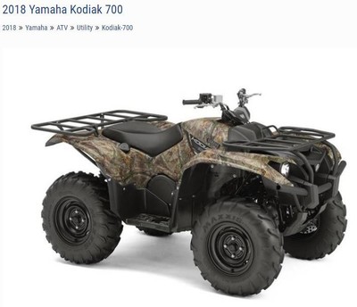 2018 Yamaha Kodiak 700 Realtree Camo
