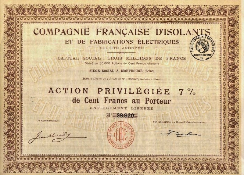 Ae13  -  Cie Francaise  D'Isolants