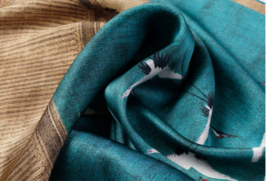 100% Silk Satin 20" Small Square Scarf Women neckerchief Wrap blue brown MY1