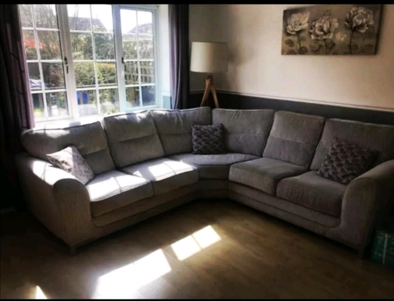 SCS Nikki Double Arm Corner Sofa in Grey Fabric in Ashford, Kent
