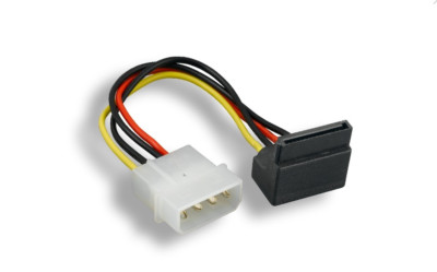 IDE male 4 Pin Molex to SATA Female 15 Pin 90 Degree HDD Power Adapter 6in