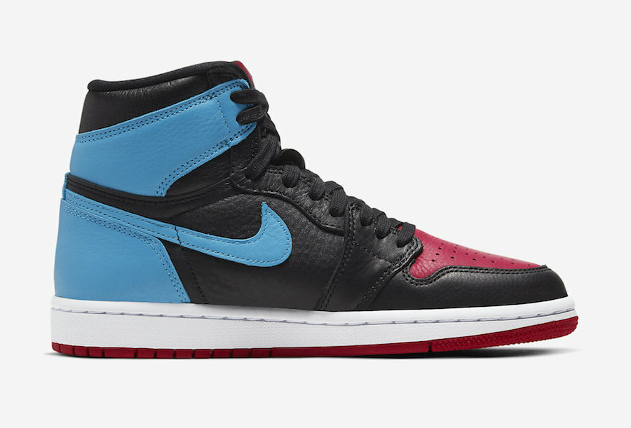 Pre-owned Nike Women's Air Jordan 1 High Og Unc Chicago Size 7, Fits Men's 5.5 Brand In Black/dark Powder Blue/gym Red