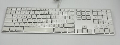 Apple A1243 Aluminum USB Wired Keyboard with Numeric keypad White