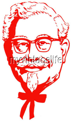COLONEL SANDERS  2'' x 3'' Fridge MAGNET  vintage Art KENTUCKY FRIED CHICKEN