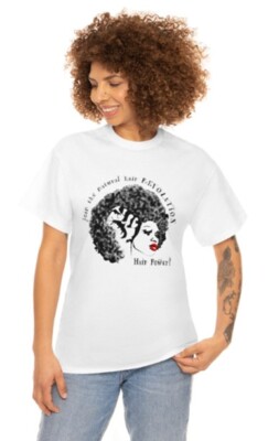 Direct To Garment DTG Printed Natural Hair women's T shirt Exclusive Medium New