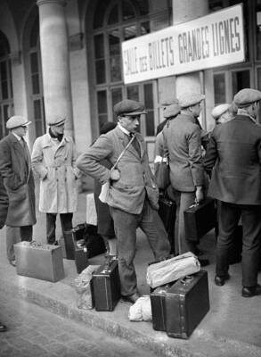 Departure conscripts Gare de l'Est Paris France April 20 1932 Old Photo
